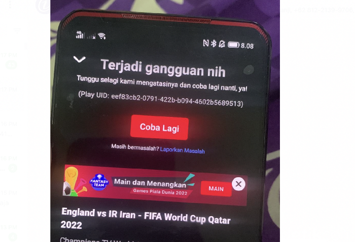 Netizen Komplain Vidio Error, Inggris vs Iran Ngadat