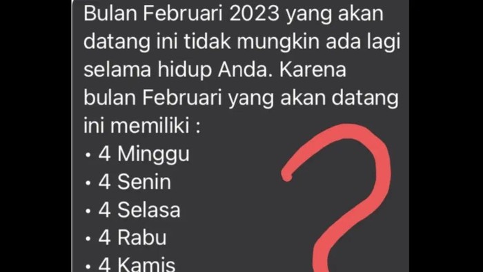 Viral Bulan Februari 2023 Terjadi 823 Tahun Sekali, Benarkah?