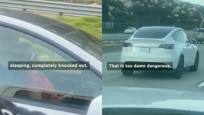 Bahaya Banget! Orang Diduga Tidur di Tesla Saat Sedang Berkendara
