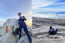 Viral Pria Jepang Daki Gunung Tertinggi Malaysia Pakai Jas
