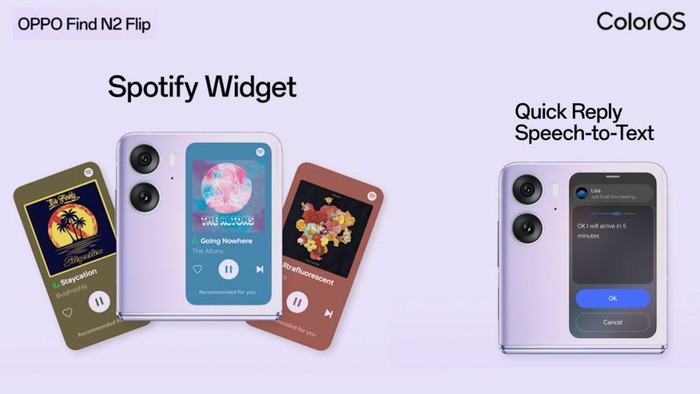 Widget Spotify dan Fitur Balas Cepat Pesan WA Hadir di Oppo Find N2 Flip