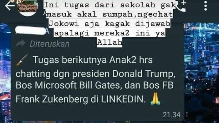 Fakta di Balik Tugas Sekolah Chattingan Sama Bill Gates-Donald Trump