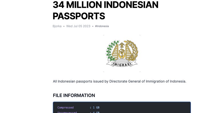 Kata Pakar Soal 34 Juta Data Paspor yang Bocor: Kurang Nendang