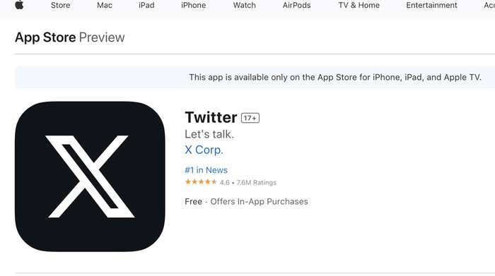 Twitter Tak Ganti Nama Jadi X di App Store, Ini Sebabnya