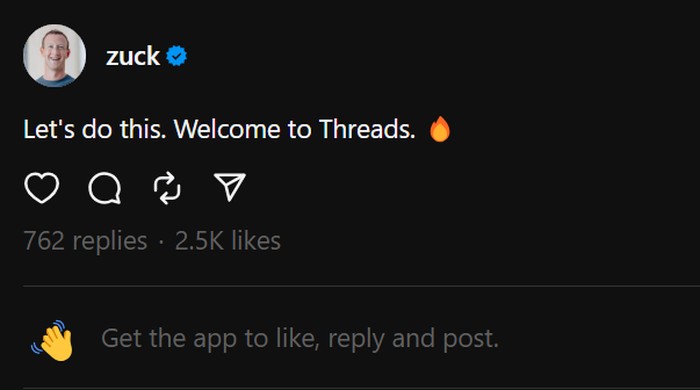 Zuckerberg Mulai Ramaikan Threads, Aplikasi Pesaing Twitter Buatan Meta