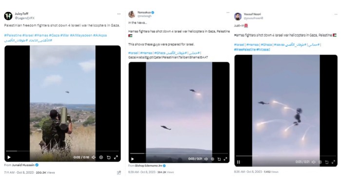 Viral Video Pejuang Hamas Tembak Jatuh Helikopter Israel, Ini Faktanya