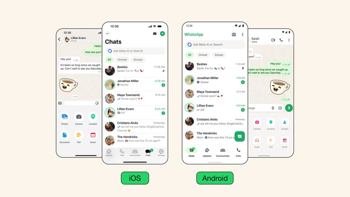 WhatsApp di Android dan iOS Punya Tampilan Baru yang Lebih Segar