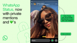 Pengguna WhatsApp Kini Bisa Like dan Mention Teman di Status