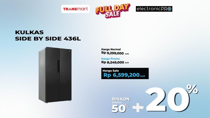 Hemat Banyak Beli Kulkas 436L di Transmart Full Day Sale!